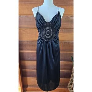 NWT Niki Livas 90s Y2K Crochet Ruched Dress 2 Fairy Grunge Whimsigoth Festival